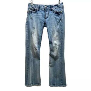 Miss Me Jeans Women's Sz 27 Blue Easy Boot JE5014E2R Missing Button Please Read